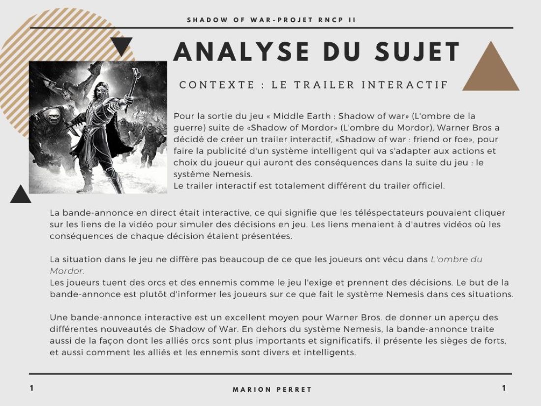 Analyse du trailer interactif